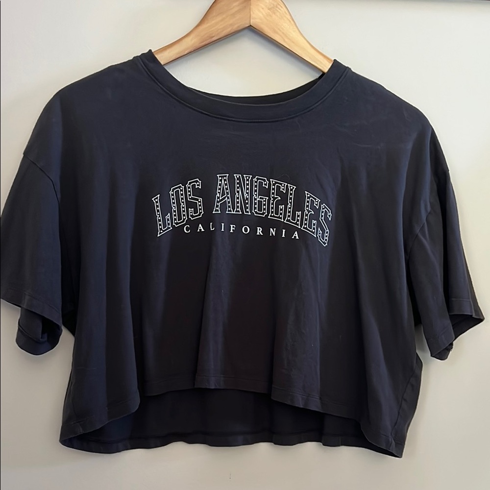 Hollister Los Angeles Diamond Graphic Crop T-Shirt | M